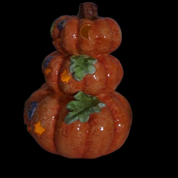 Stacked Halloween Pumpkin Decoration ~Vintage~ - Picture 2 of 8